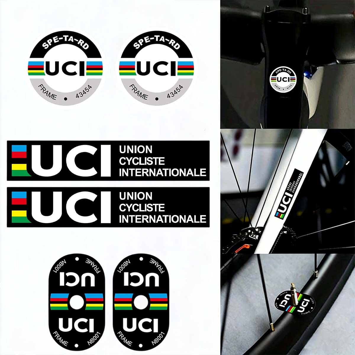 Aero Cycling Helmet - Pegatinas para cuadro de bicicleta UCI,