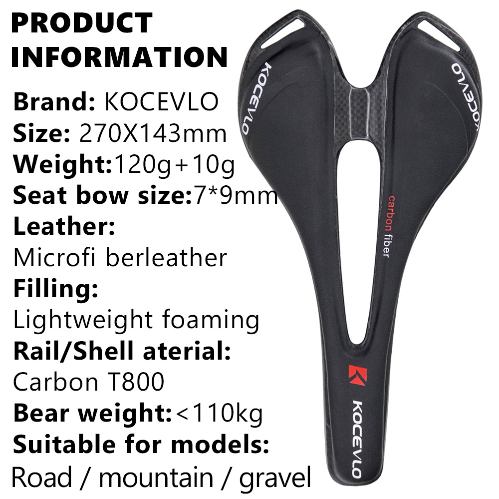 KOCEVLO-sillín de fibra de car - Carbon Fiber Saddle reseña y precio