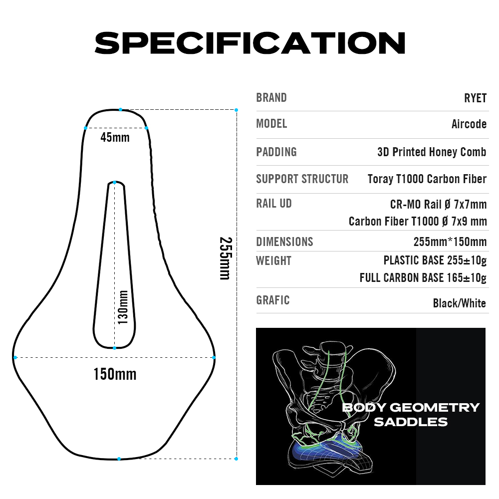 RYET-sillín de bicicleta con e - Carbon Fiber Saddle reseña y precio